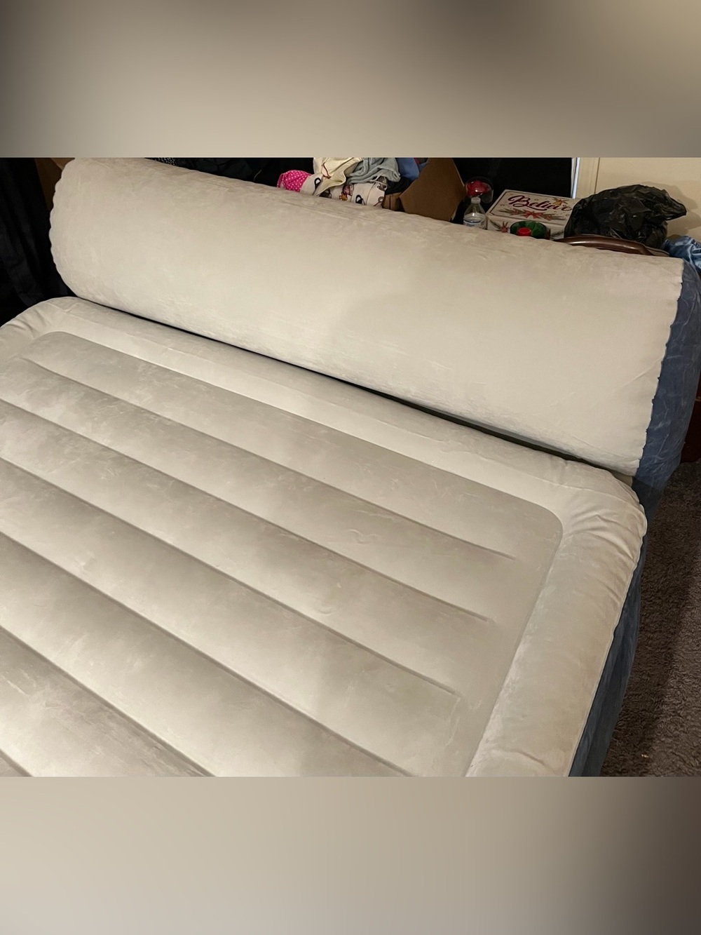 NEW queen size air mattress W/ headboard & pump